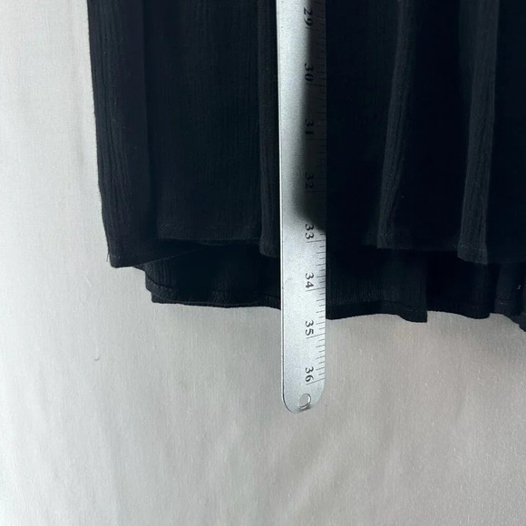 Hem & Thread Dress Sz S Peasant Tunic Embroidered Tiered 3/4 Sleeve Rayon Black - Picture 11 of 11